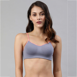Grey Solid Non-Wired Non Padded Beginners Cami Bra