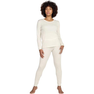 LAPASA Womens 100% Merino Wool Base Layer Set, Light/Mid Weight, Activewear Thermal Underwear Top & Bottom L58&L91