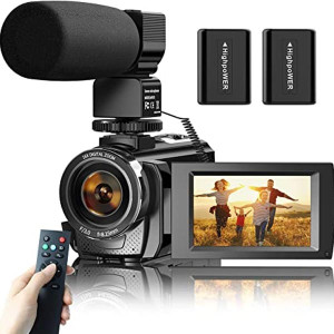 Aasonida Video Camera Camcorder for YouTube, Digital Vlogging Camera FHD 1080P 30FPS 24MP 3.0 Inch 270° Rotation Screen Video Recorder with Microphone