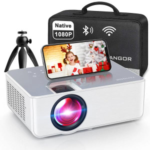 1080P HD Projector, WiFi Projector Bluetooth Projector, FANGOR 230" Portable Movie Projector with Tripod, Home Theater Video Projector Compatible with