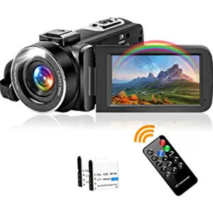 2.7K 30 FPS Video Camera 42MP 18X Digital Camera Video Camera for YouTube 3.0inch Flip Screen Camcorder Vlogging Camera with Remote Control and Two Ba