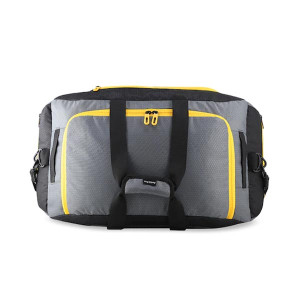 Grey & Yellow Printed Travel Duffel Bag