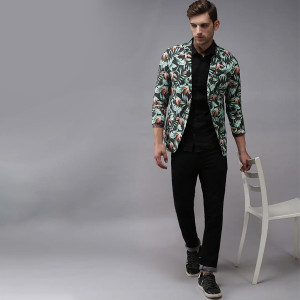 Single Breasted Printed Casual Blazer