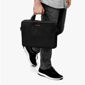 "Black Ballistic Nylon City Compact Messenger Bag For Up To 35.56cm (14 inch) Laptop/MacBook "