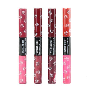 2 in 1 Strawberry Duo Tint Matte & Shining Lip Gloss - DK035 01