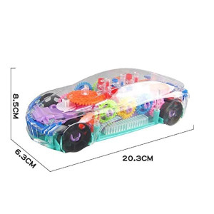Cable World Plastic 3D with 360 Degree Rotation, Gear Simulation Mechanical Sound and Light Car Toy for Boys and Girls (Multicolor, Multi Design)