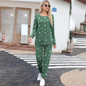 PrintStory Womens Pajama Set Long Sleeve Sleepwear Nightwear Soft Pjs Lounge Sets With Pockets