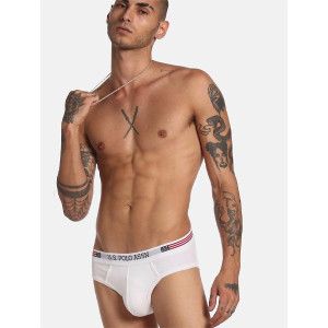 White Solid Hipster Brief