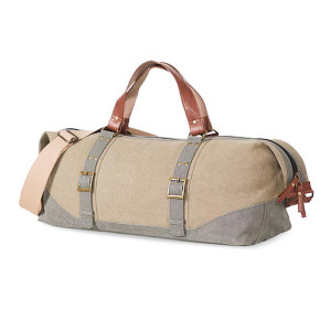 Brown Cotton Canvas Travel Bag with Stylish Design