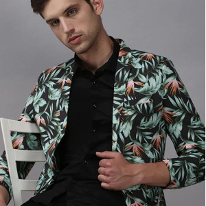 Single Breasted Printed Casual Blazer