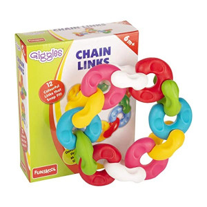 Giggles - Chain Links, Multicolour Interlocking Educational Blocks, Improves creativity and Construction blocks for kids, 6 months & above, Infant and