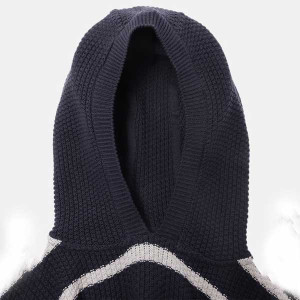 Boys Navy Blue & Grey Striped Pullover Sweater