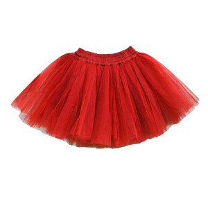 Girls Red Flared Mini Tutu Skirt