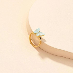 Gold-Plated Butterfly & Star Couples Rings